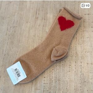 Cashmere Socks with Red Heart